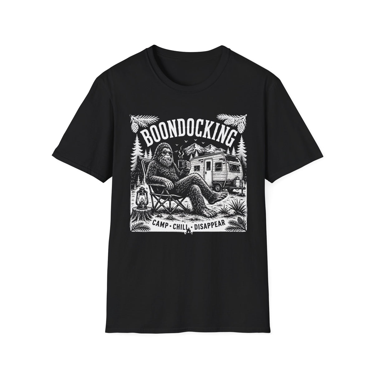 Boondocking Bigfoot RV Camping T-Shirt