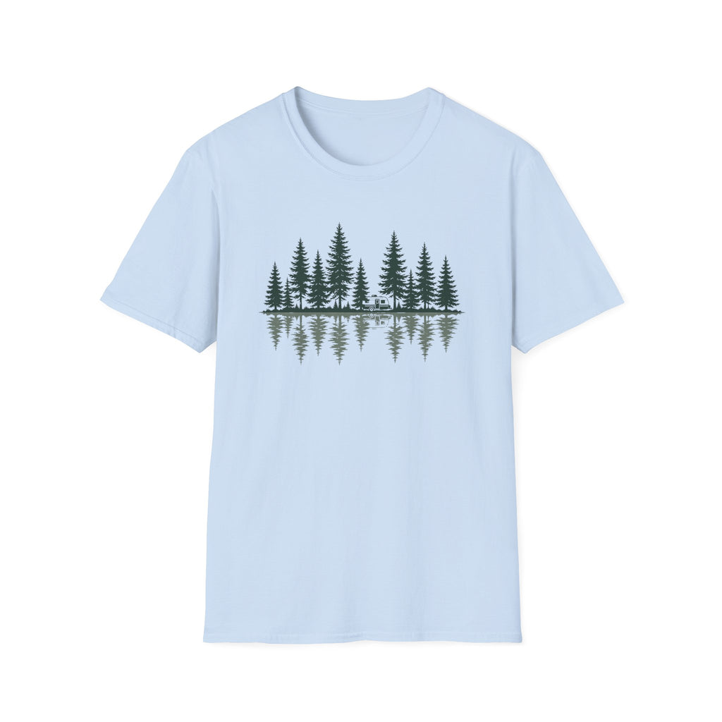 Pine Forest Reflection Trailer T‑Shirt