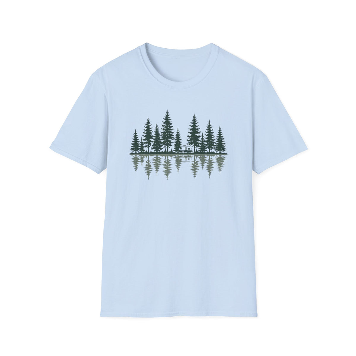 Pine Forest Reflection Trailer T‑Shirt