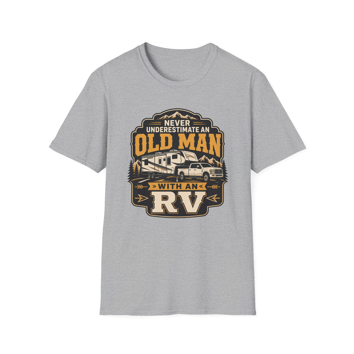 Never Underestimate an Old Man with 5th Wheel T-Shirt