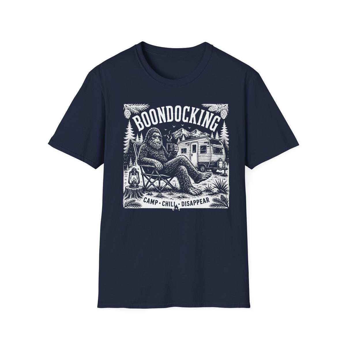 Boondocking Bigfoot RV Camping T-Shirt