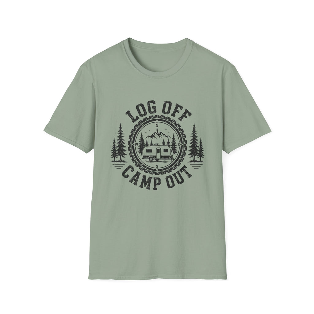 Log Off Camp Out Travel Trailer T-Shirt