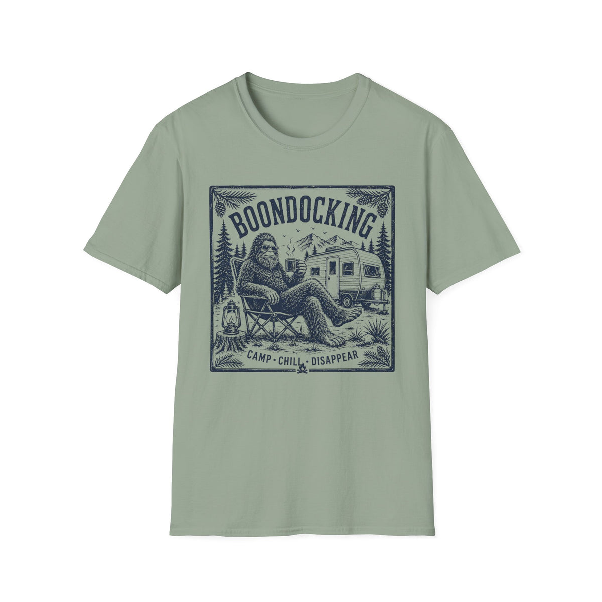 Boondocking Bigfoot RV Camping T-Shirt