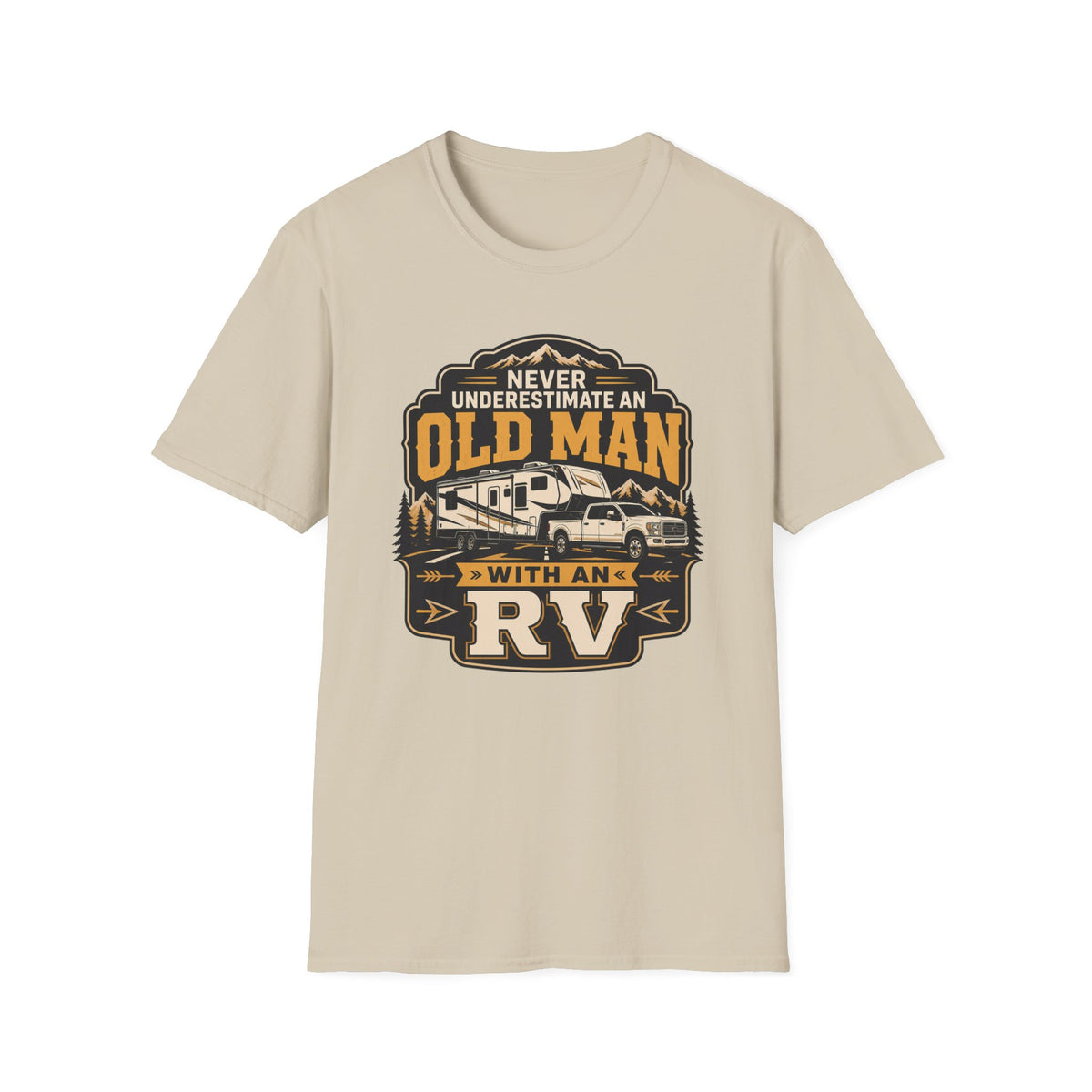 Never Underestimate an Old Man with 5th Wheel T-Shirt