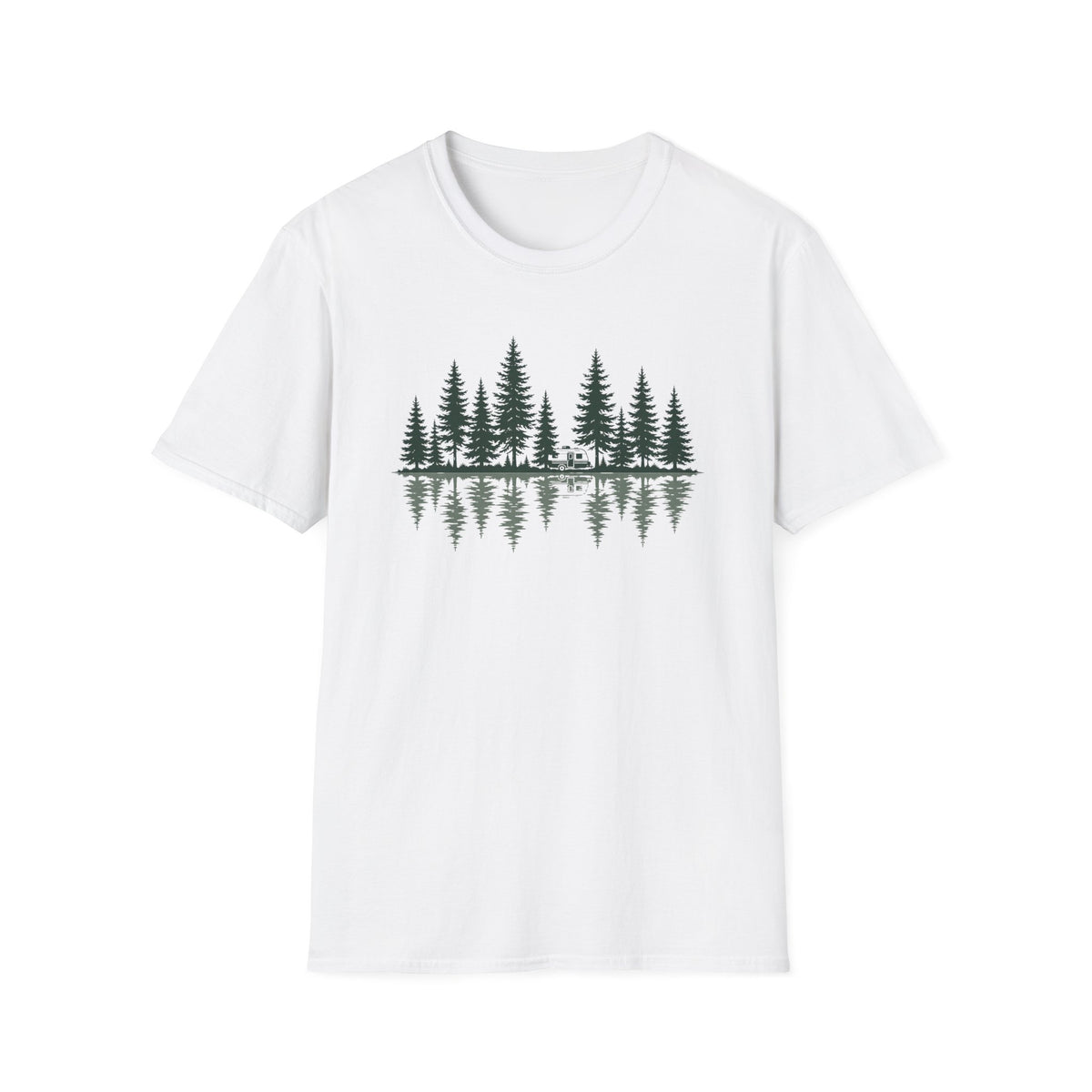 Pine Forest Reflection Trailer T‑Shirt