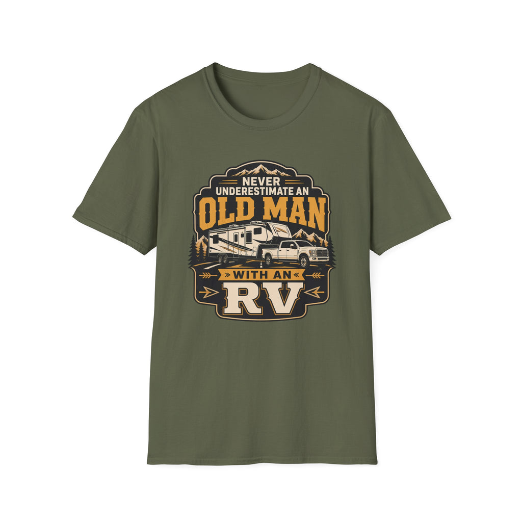 Never Underestimate an Old Man with RV 5th Wheel T-Shirt
