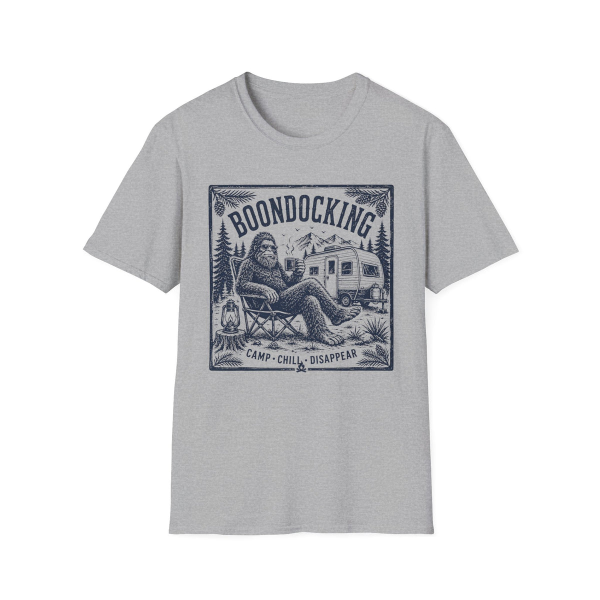 Boondocking Bigfoot RV Camping T-Shirt