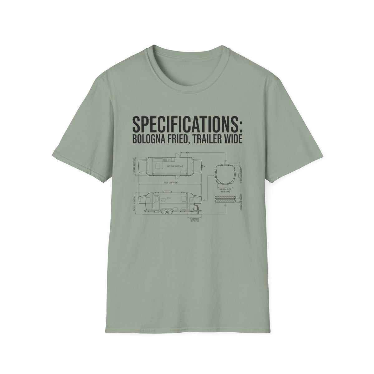 SPECIFICATIONS: Bologna Fried, Trailer Wide T-Shirt